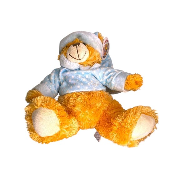 ReMona Plush Teddy Bear w/Blue & White Polka Dot Pajamas & Hat New NWT - Picture 5 of 12